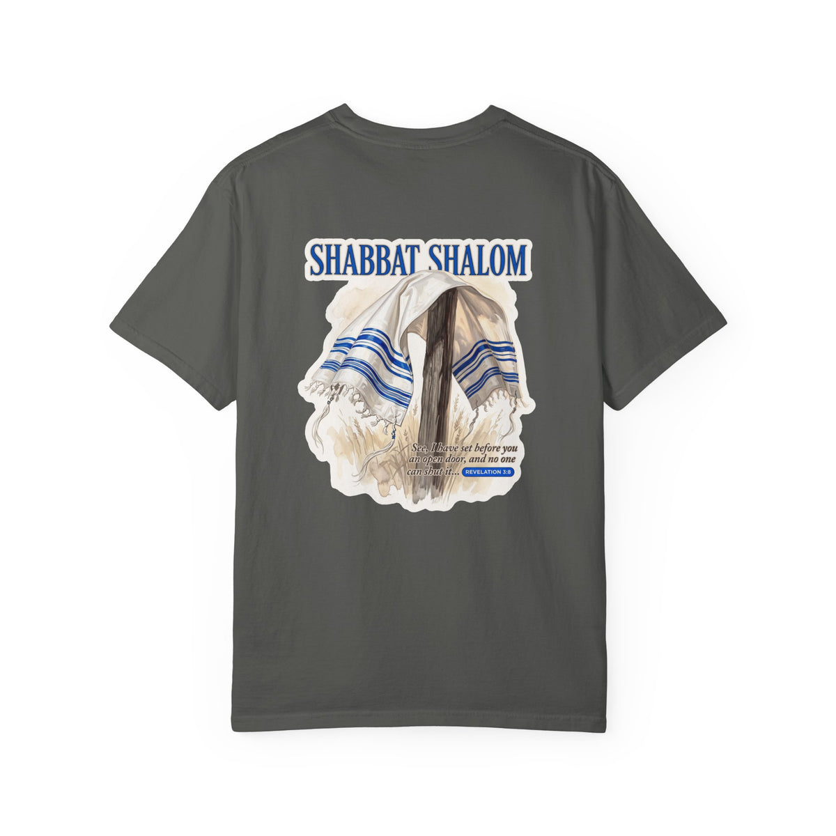 Shabbat Shalom T-Shirt — Jewish Prayer Shawl (Tallit) Graphic Tee