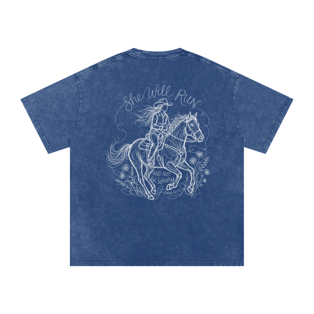 She will run Snow Washed Oversized Cotton T-Shirt