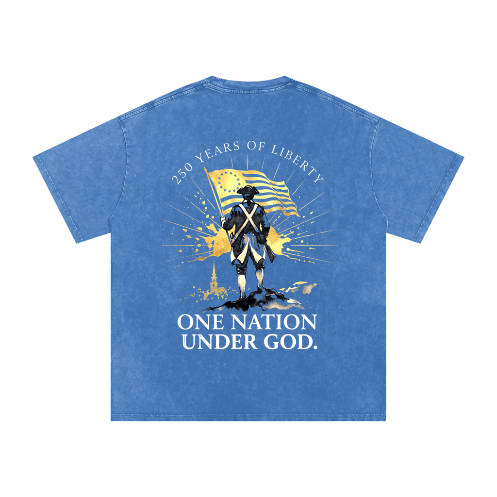 America Snow Washed Oversized Cotton T-Shirt