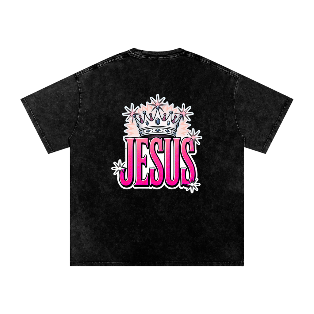 Jesus Snow Washed Oversized Cotton T-Shirt