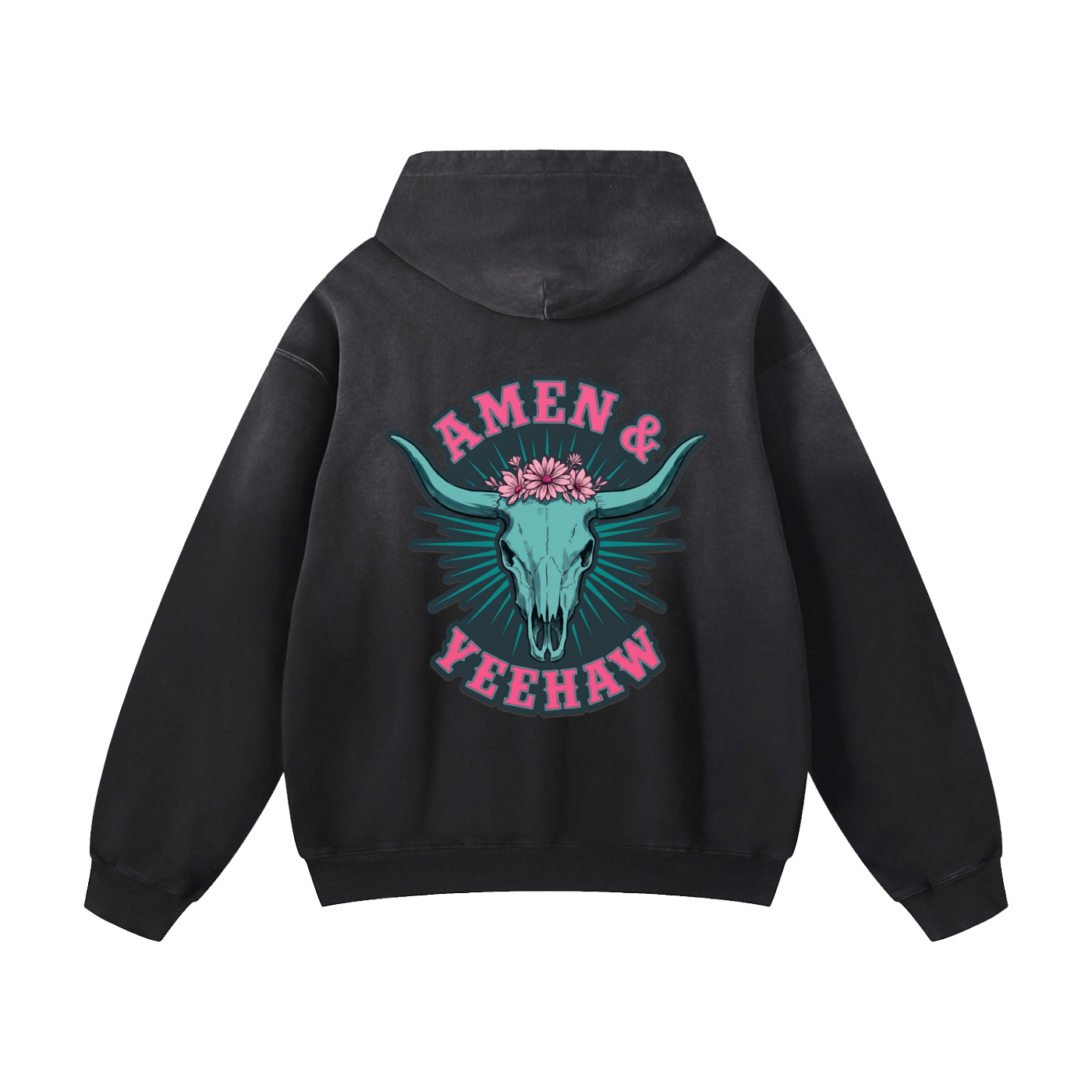 Yeehaw - Heavyweight Sunfade Oversized Hoodie -