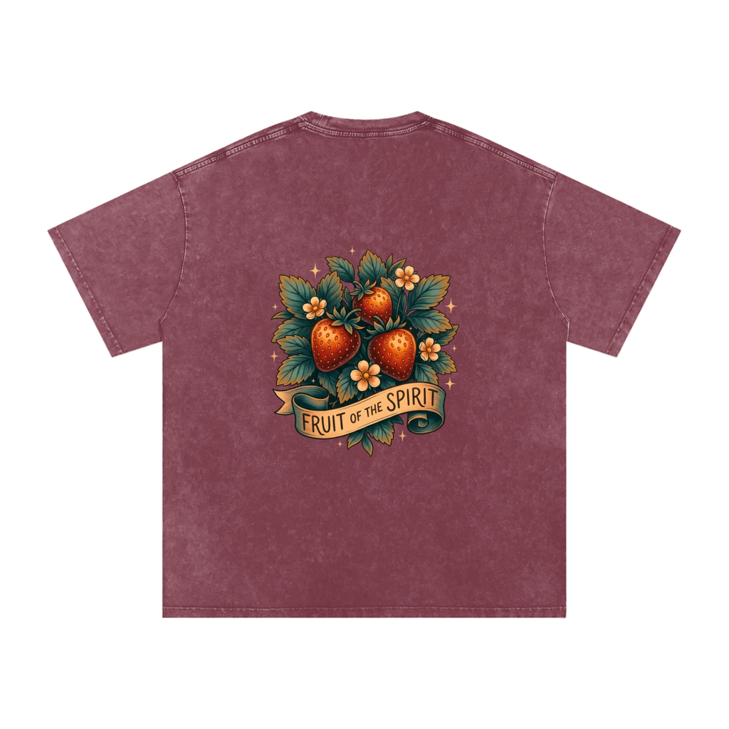 Fruit of the Spirt Snow Washed Oversized Cotton T-Shirt