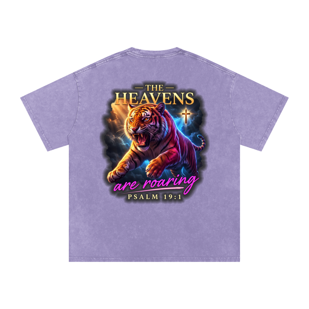 Heavens roaring Snow Washed Oversized Cotton T-Shirt