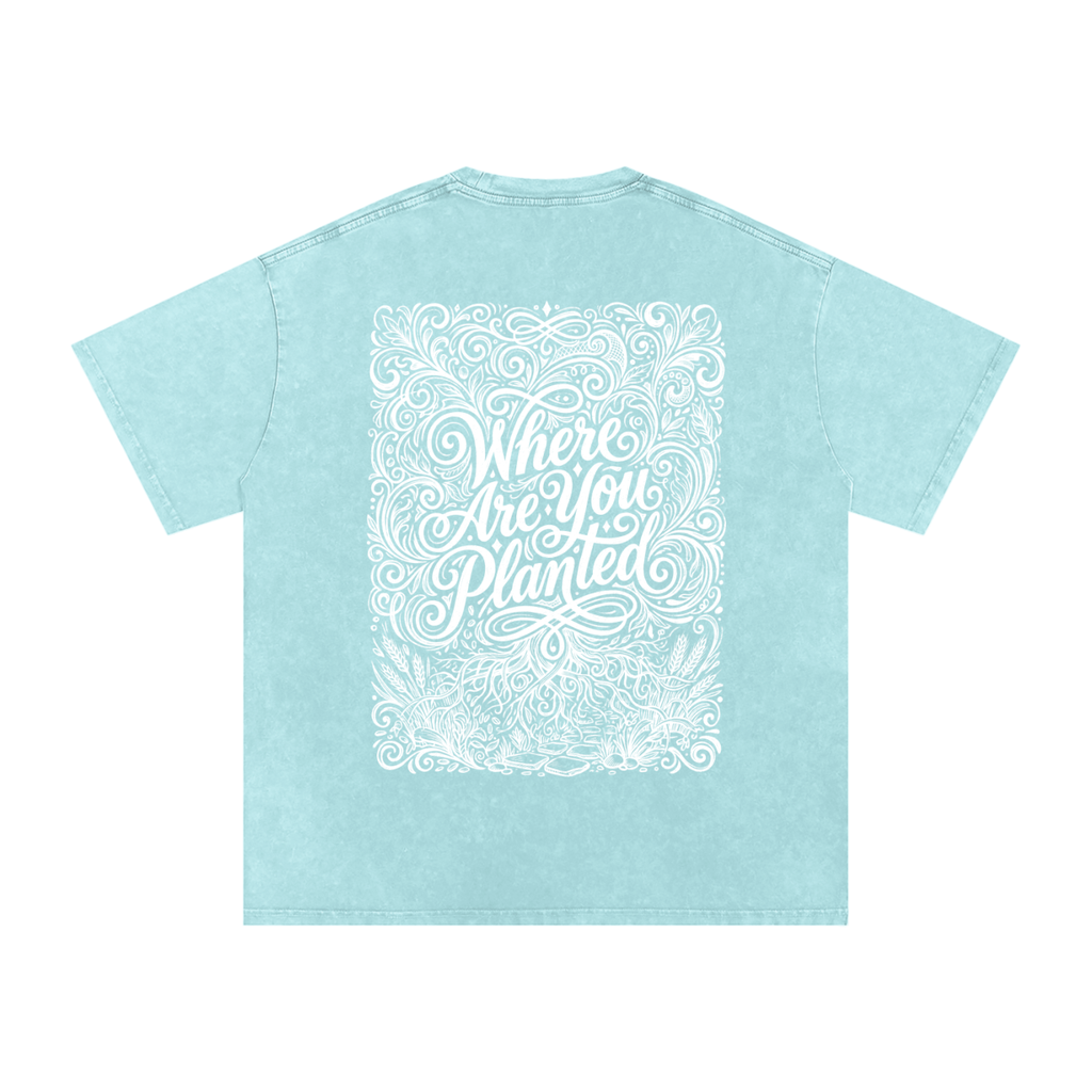 Where are you planted Snow Washed Oversized Cotton T-Shirt