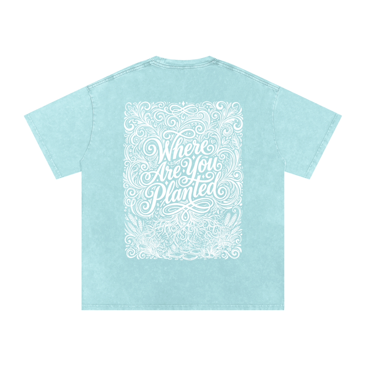 Where are you planted Snow Washed Oversized Cotton T-Shirt