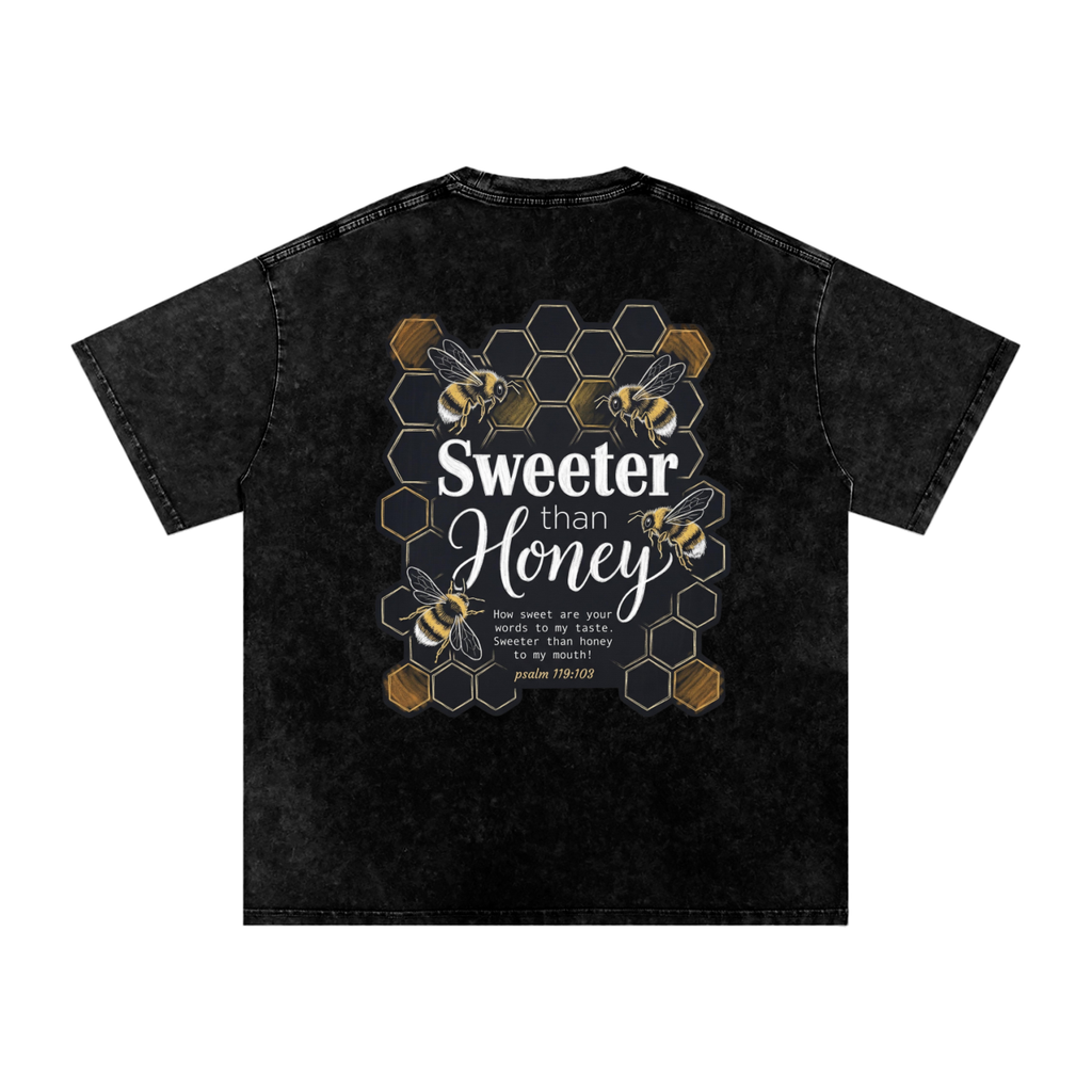 Honey Snow Washed Oversized Cotton T-Shirt