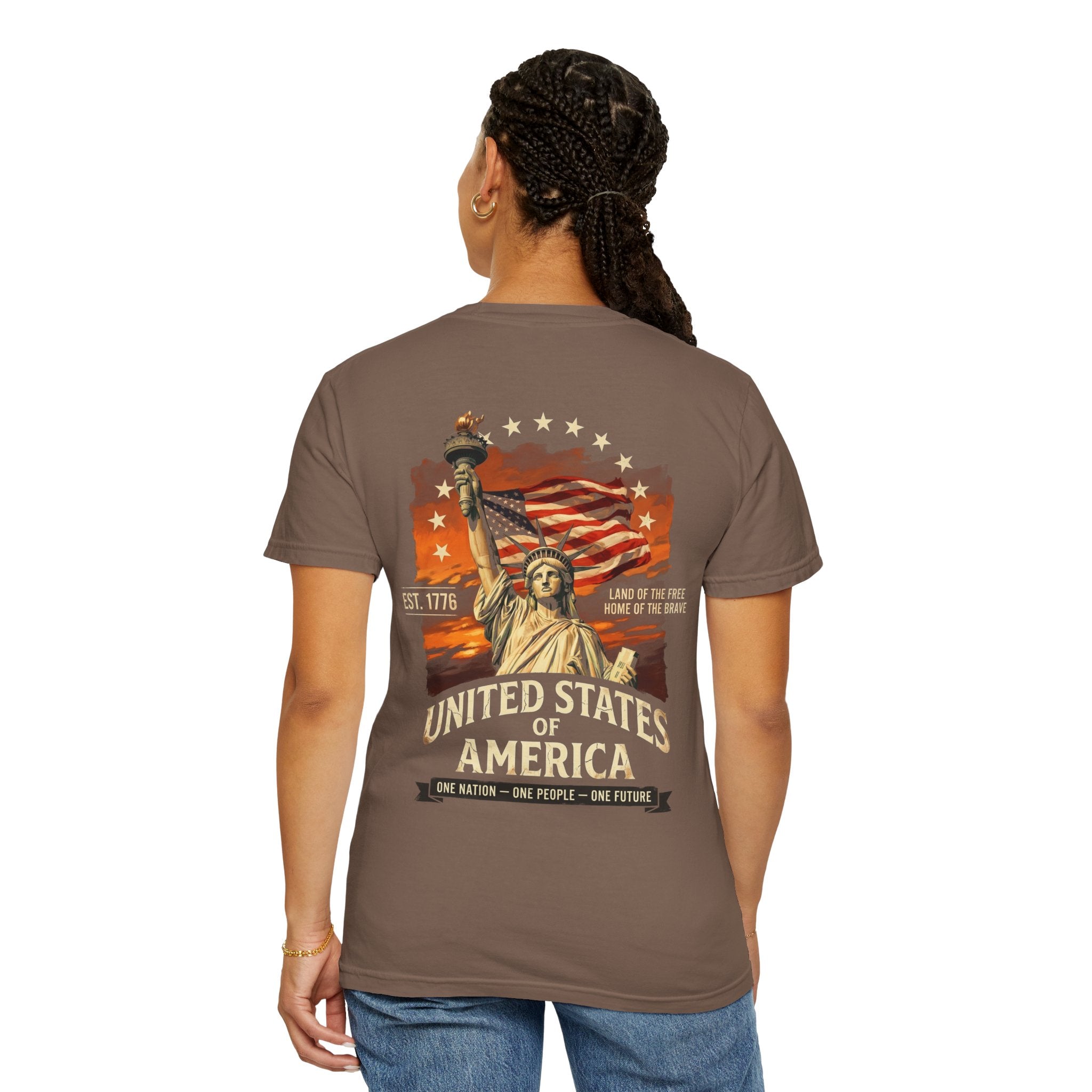 America Graphic T-Shirt — United States Statue of Liberty Patriotic Tee