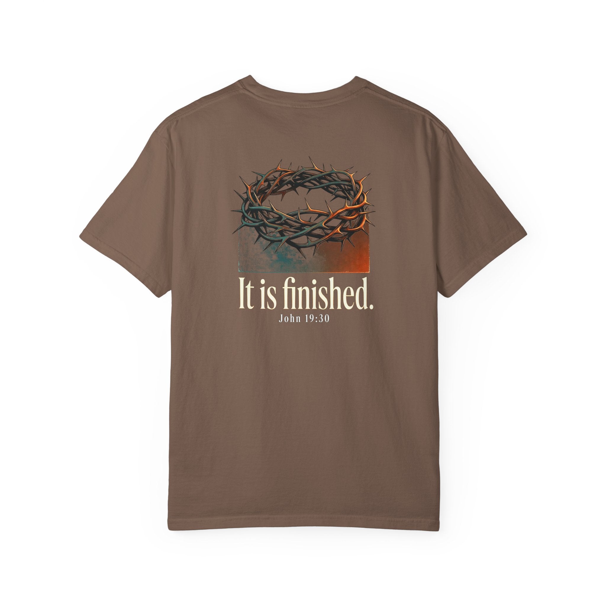 Christian T-Shirt — 'It Is Finished' Crown of Thorns Tee (John 19:30)