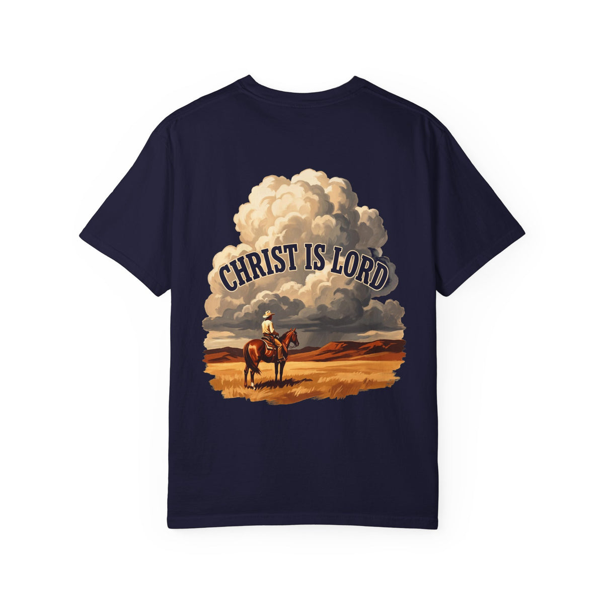 Christian Cowboy T-Shirt — “Christ Is Lord” Graphic Tee