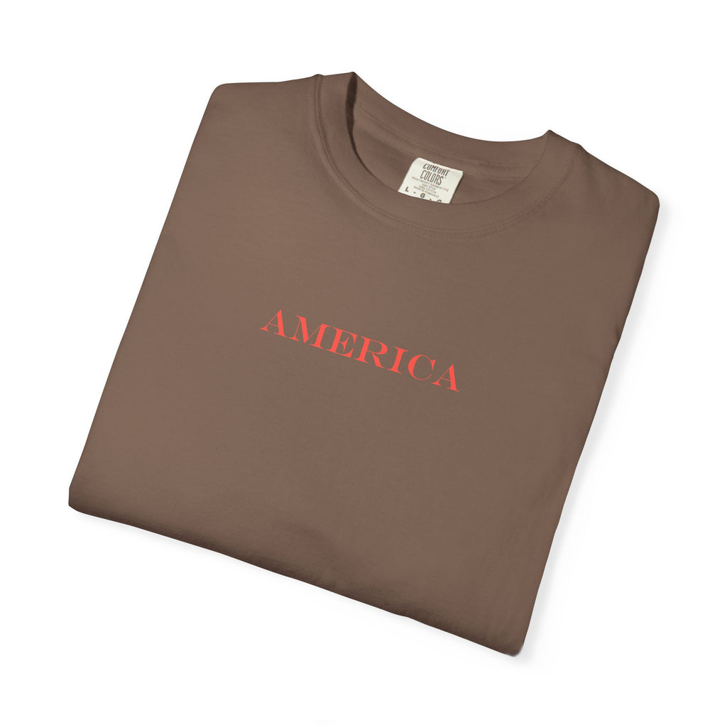 Americana Buffalo Tee — "Land of the Free" Garment-Dyed T-Shirt