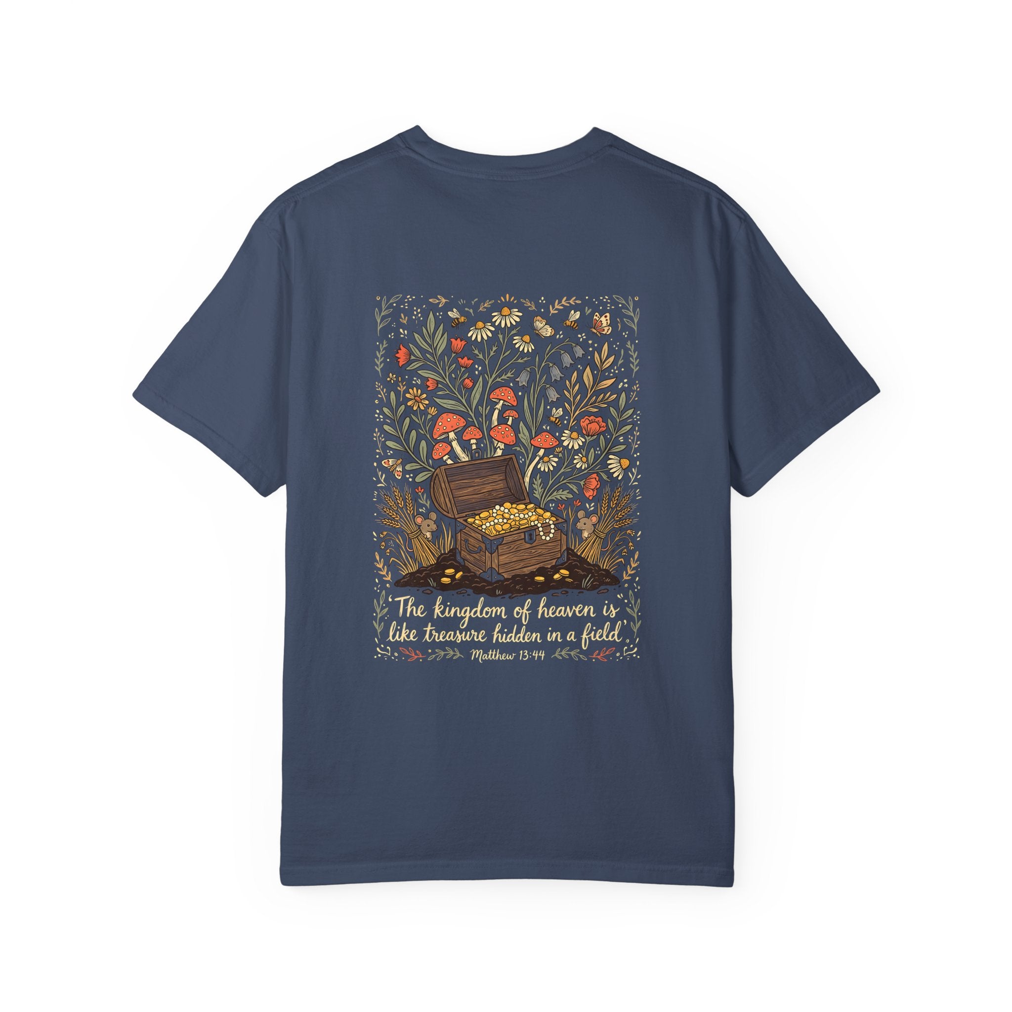 Christian Cross T-Shirt — 'The Kingdom of Heaven' Illustrated Back Print