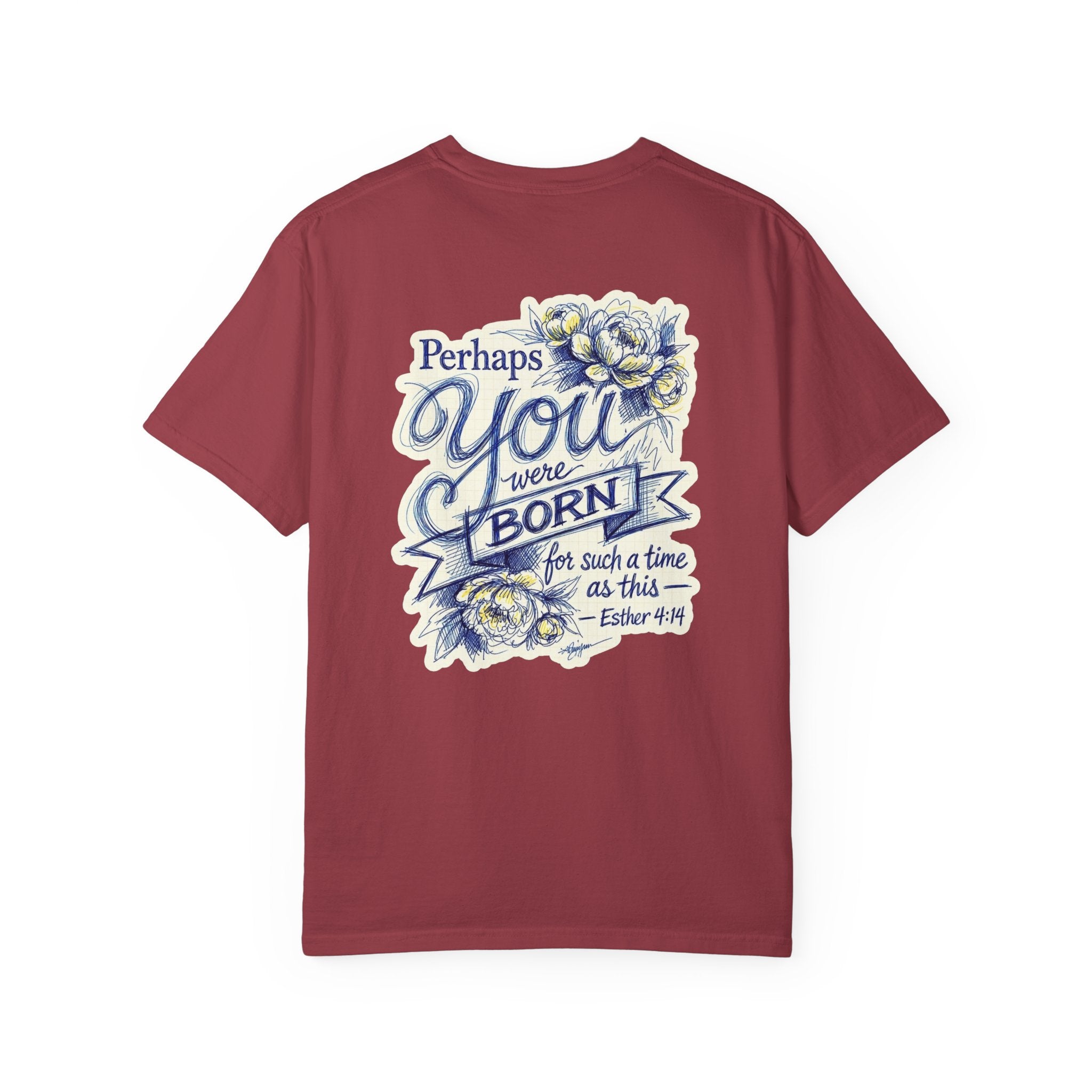 Religious T-Shirt - "Perhaps You Were Born for Such a Time as This" Christian Cross Tee