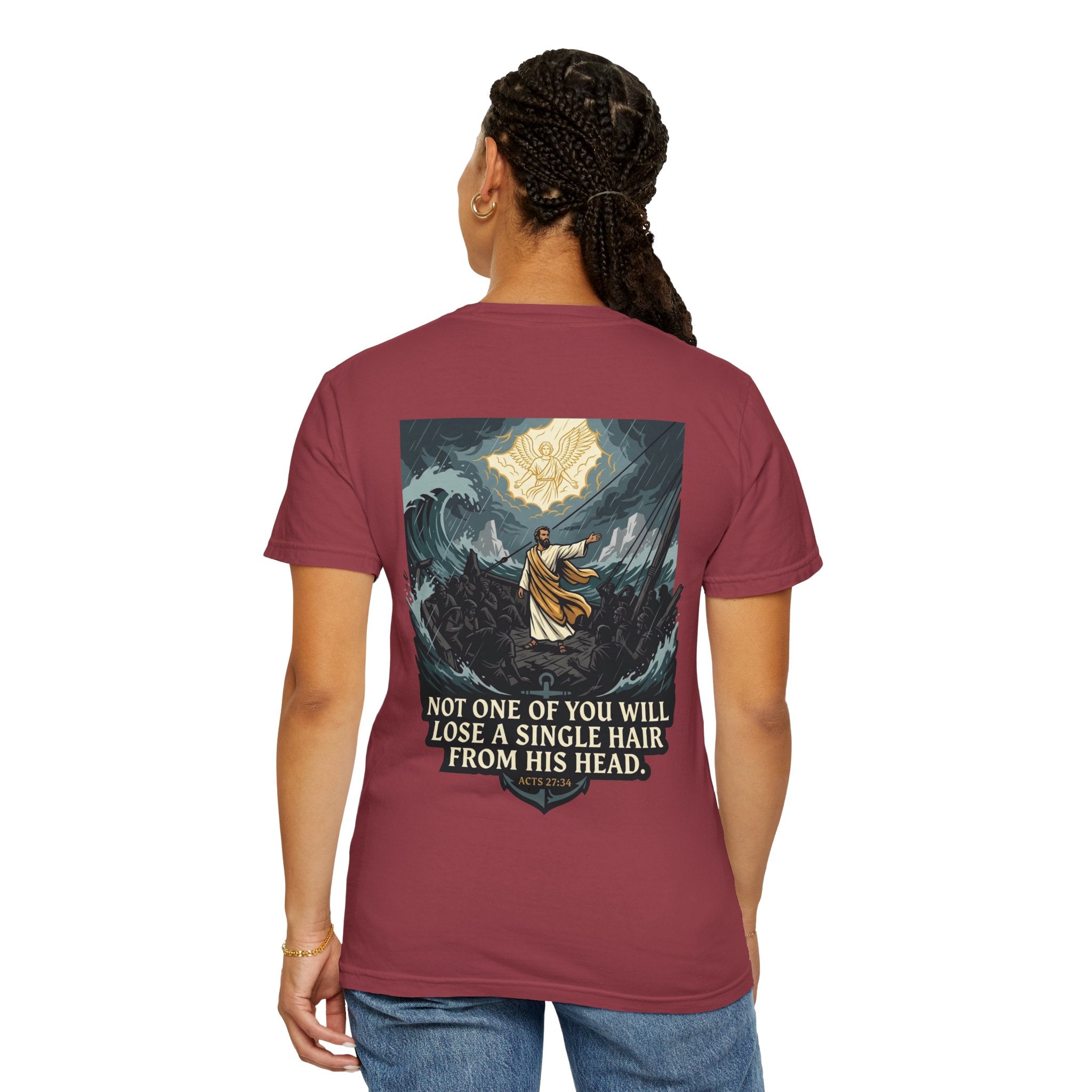 Christian T-Shirt — 'Not One of You Will Lose a Single Hair From His Head' Faith Tee
