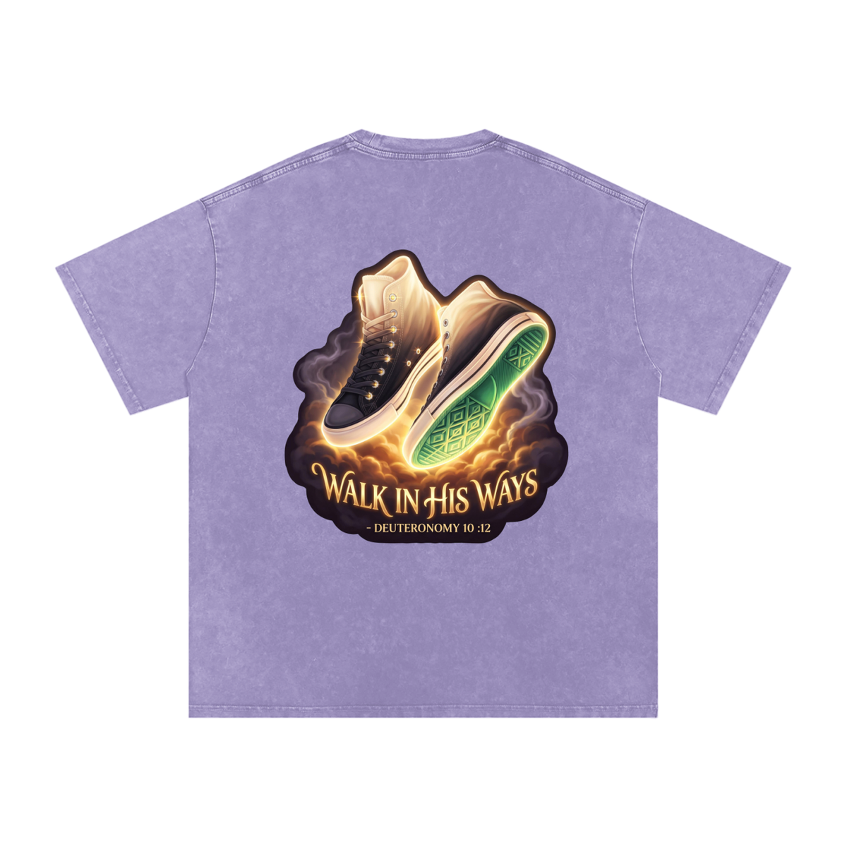 Walk in his ways Snow Washed Oversized Cotton T-Shirt