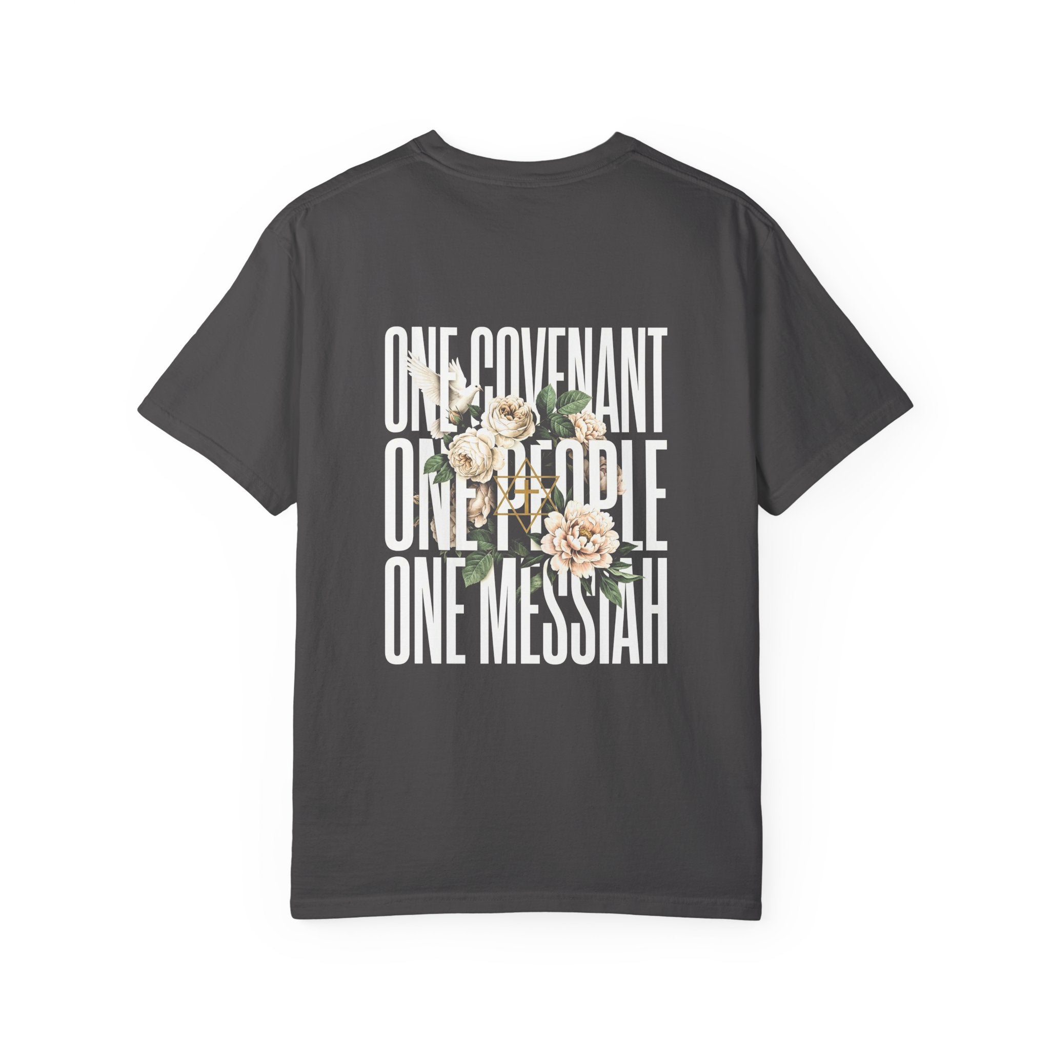 One Covenant One People One Messiah T-Shirt — Christian Cross Floral Tee