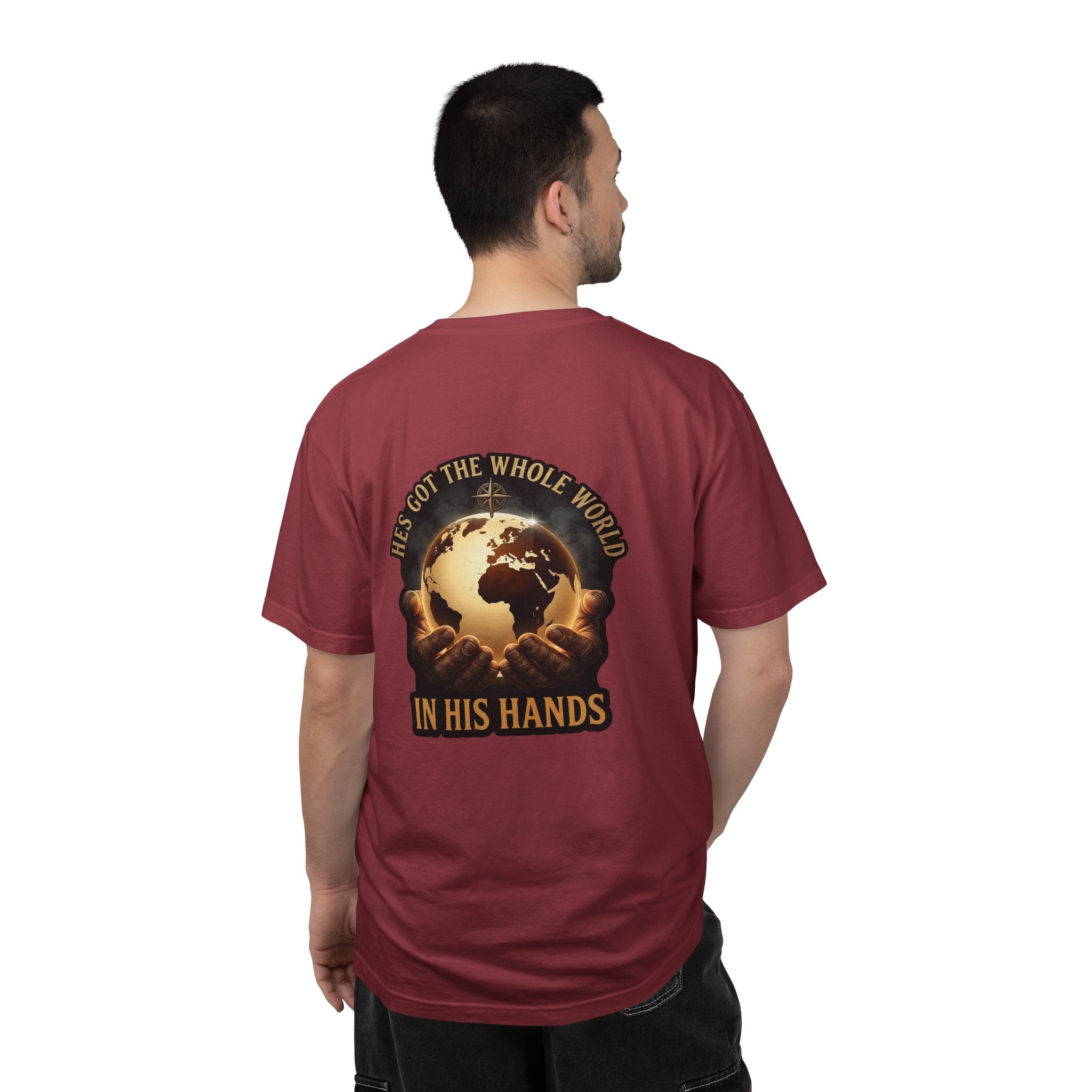 Christian Cross T-Shirt — "He’s Got the Whole World in His Hands" Graphic Tee