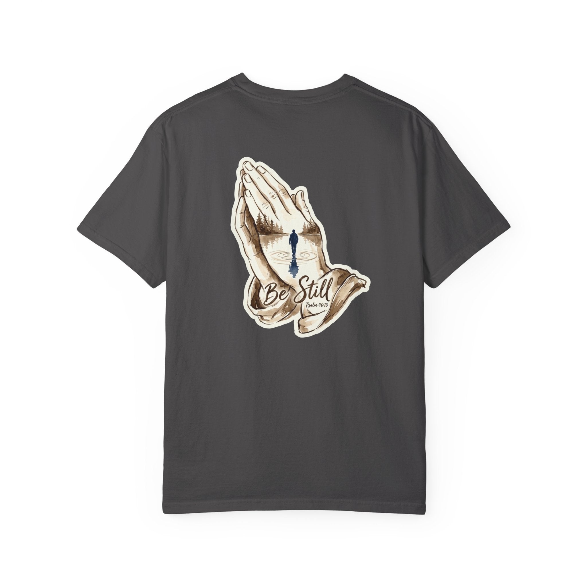 Be Still Prayer T-Shirt — Christian Faith Graphic Tee with Crosses