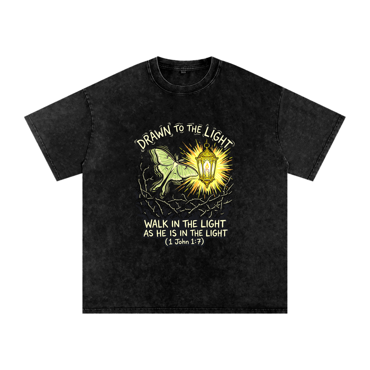 Moth Snow Washed Oversized Cotton T-Shirt