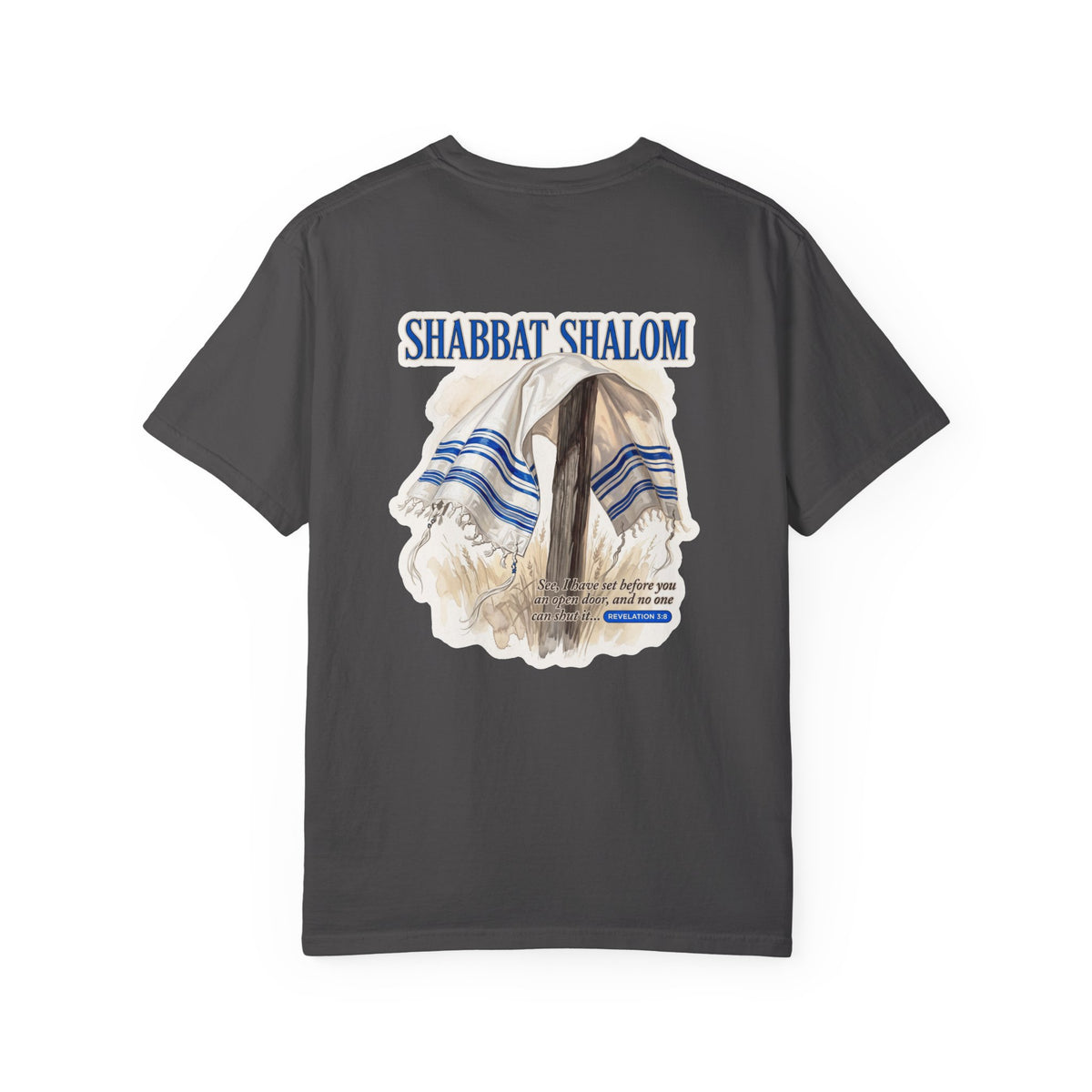 Shabbat Shalom T-Shirt — Jewish Prayer Shawl (Tallit) Graphic Tee