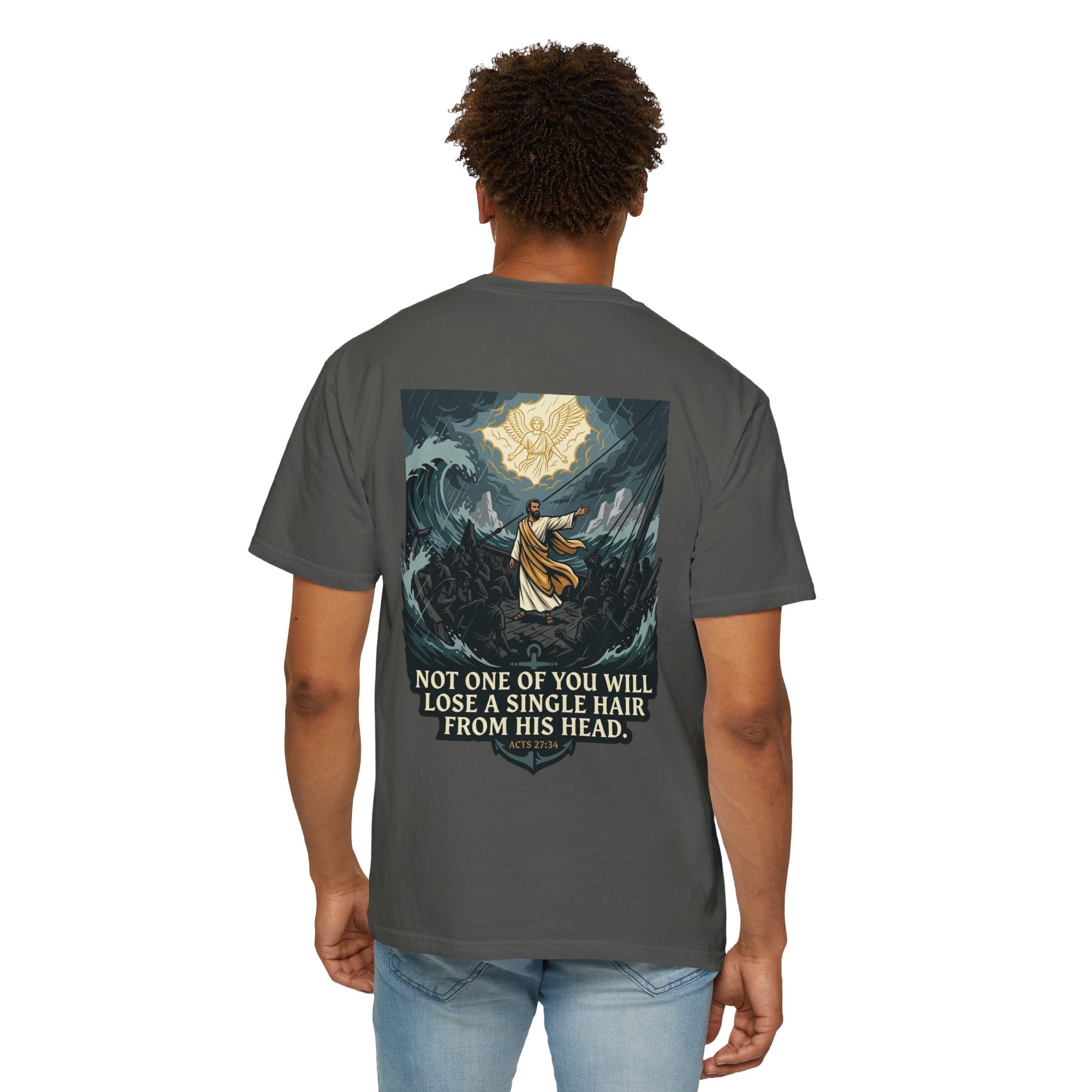 Christian T-Shirt — 'Not One of You Will Lose a Single Hair From His Head' Faith Tee