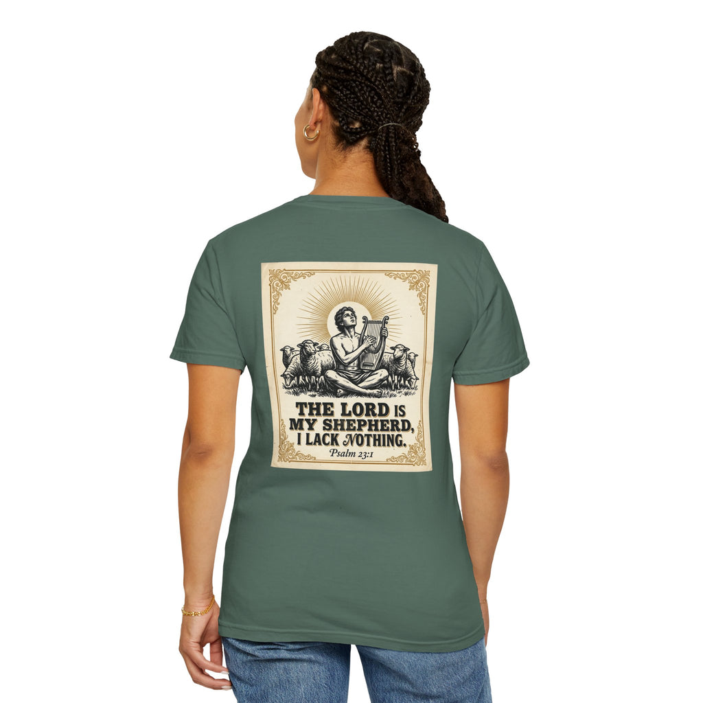Christian Cross T-Shirt — "The Lord Is My Shepherd" Graphic Tee