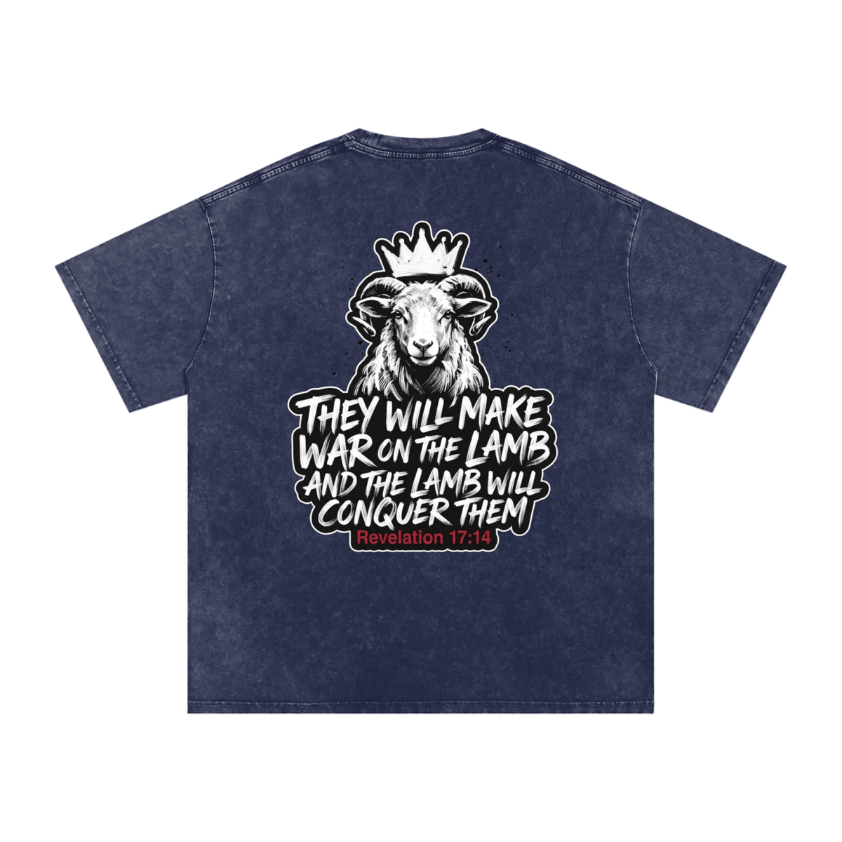 Lamb Snow Washed Oversized Cotton T-Shirt