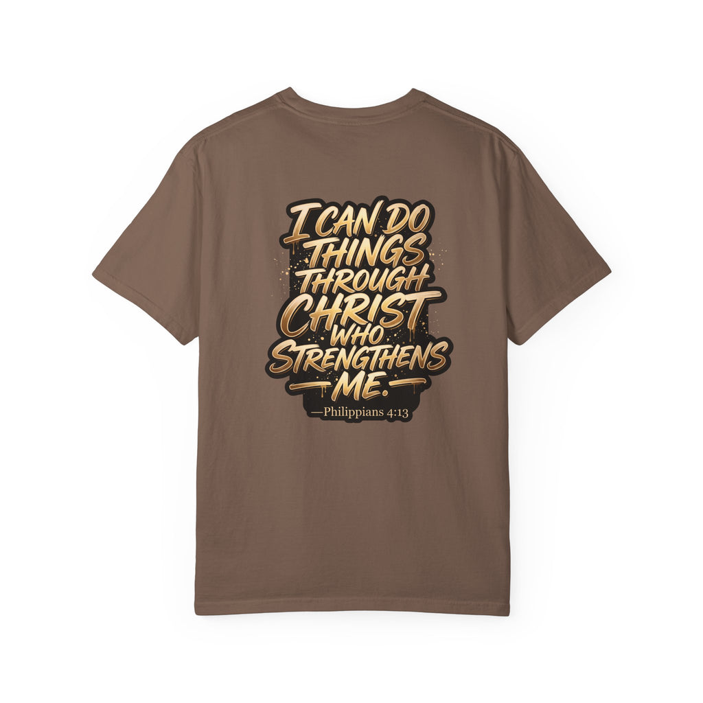Christian Cross T-Shirt — "I Can Do All Things Through Christ" Scripture Tee