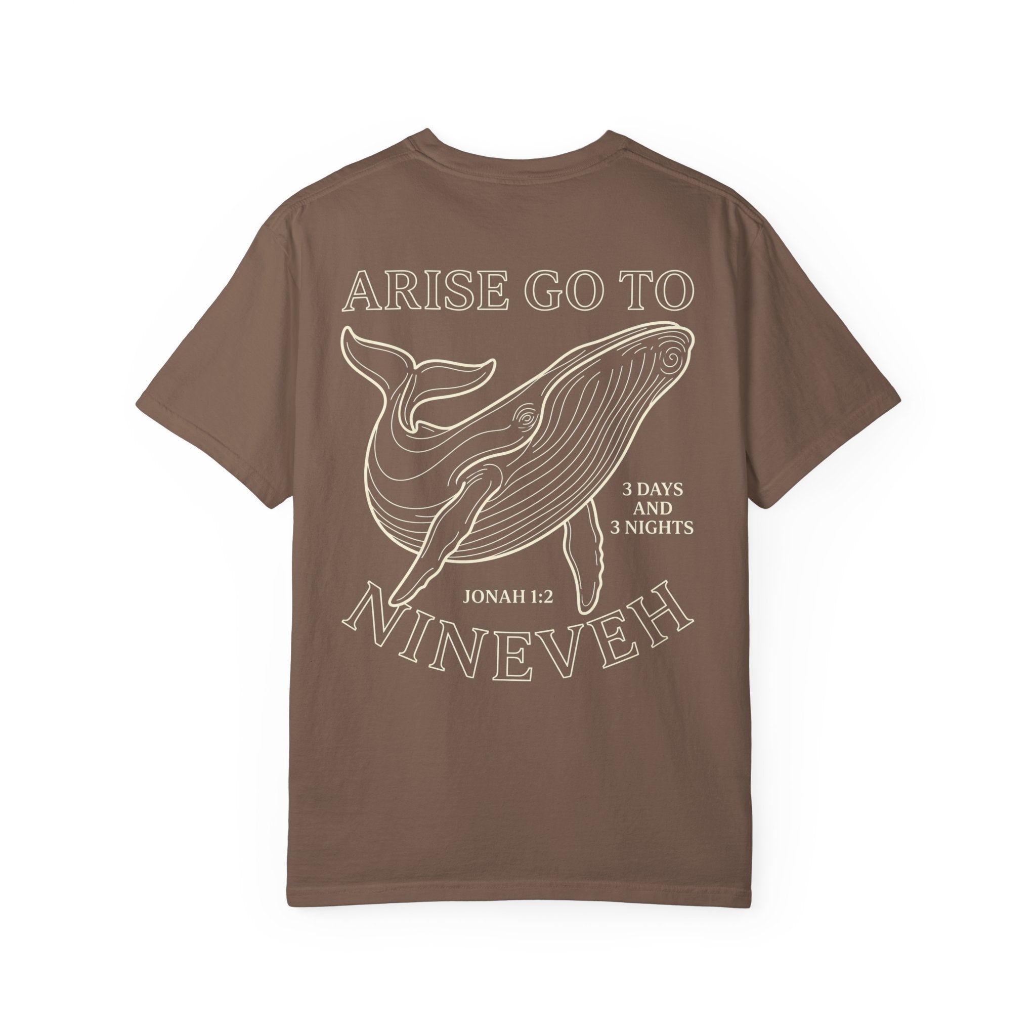 Jonah Whale T‑Shirt — "Arise Go to Nineveh" Christian Graphic Tee
