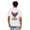 Christian Cross T-Shirt — Eagle Back Print with Psalm 107:1