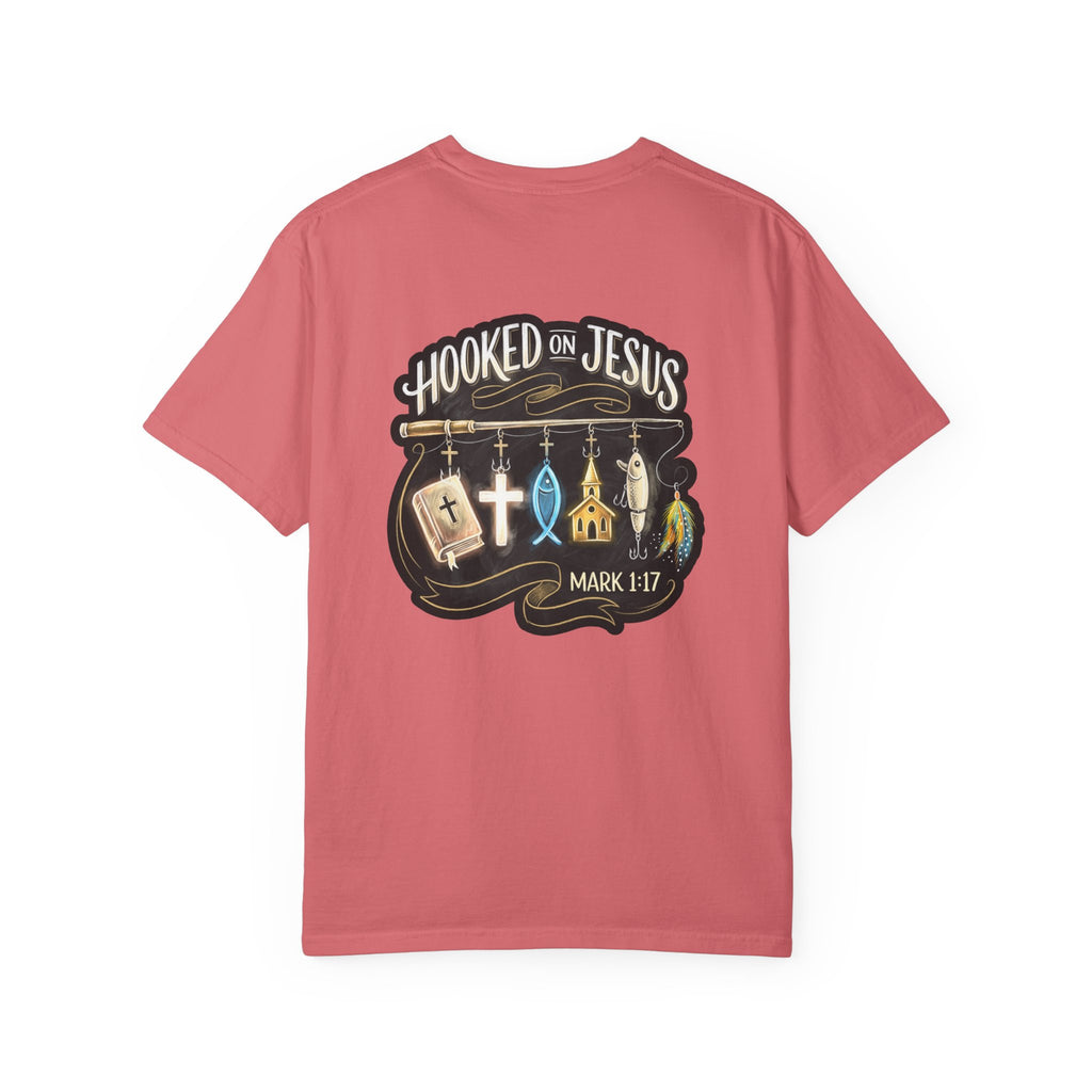 Hooked on Jesus T-Shirt — Christian Faith Graphic Tee (Mark 1:17)