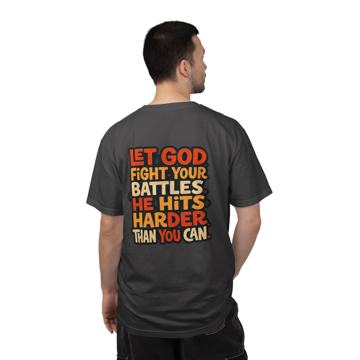 Christian Cross T-Shirt — "Let God Fight Your Battles" Inspirational Tee