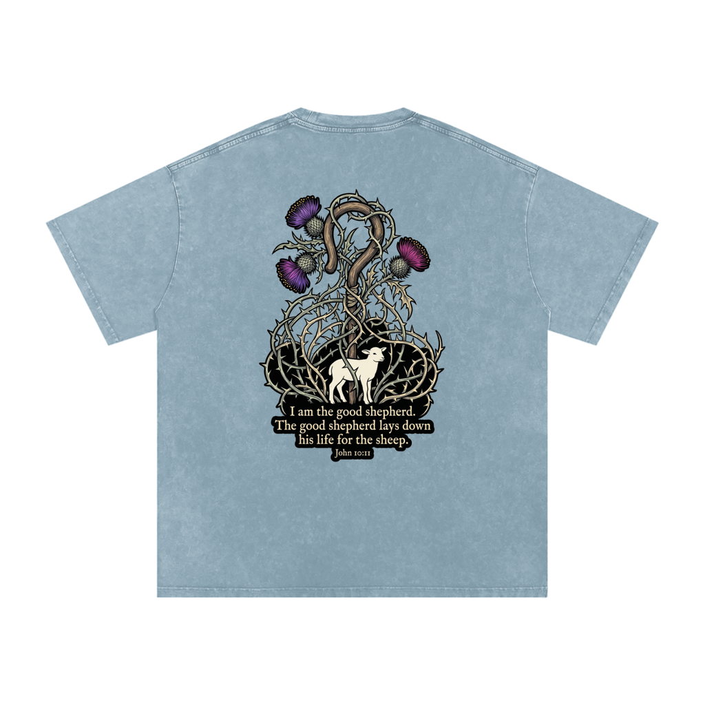 Good Shepherd Snow Washed Oversized Cotton T-Shirt