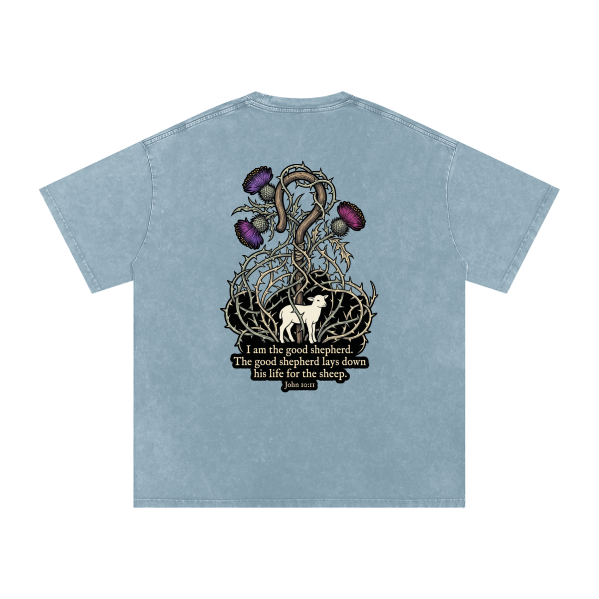 Good Shepherd Snow Washed Oversized Cotton T-Shirt