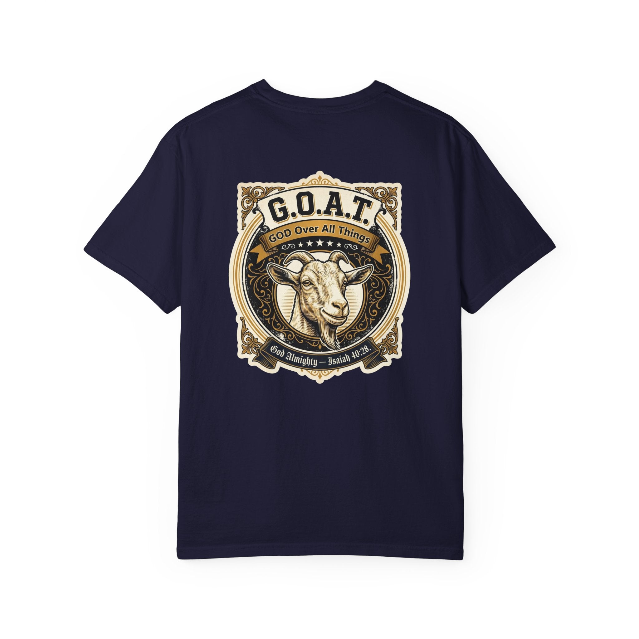 GOAT Graphic T-Shirt — Vintage Three Crosses & Goat Emblem