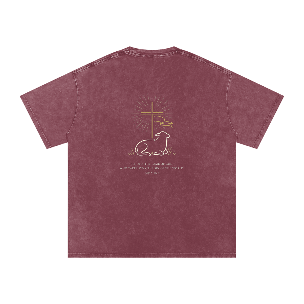 Lamb Snow Washed Oversized Cotton T-Shirt