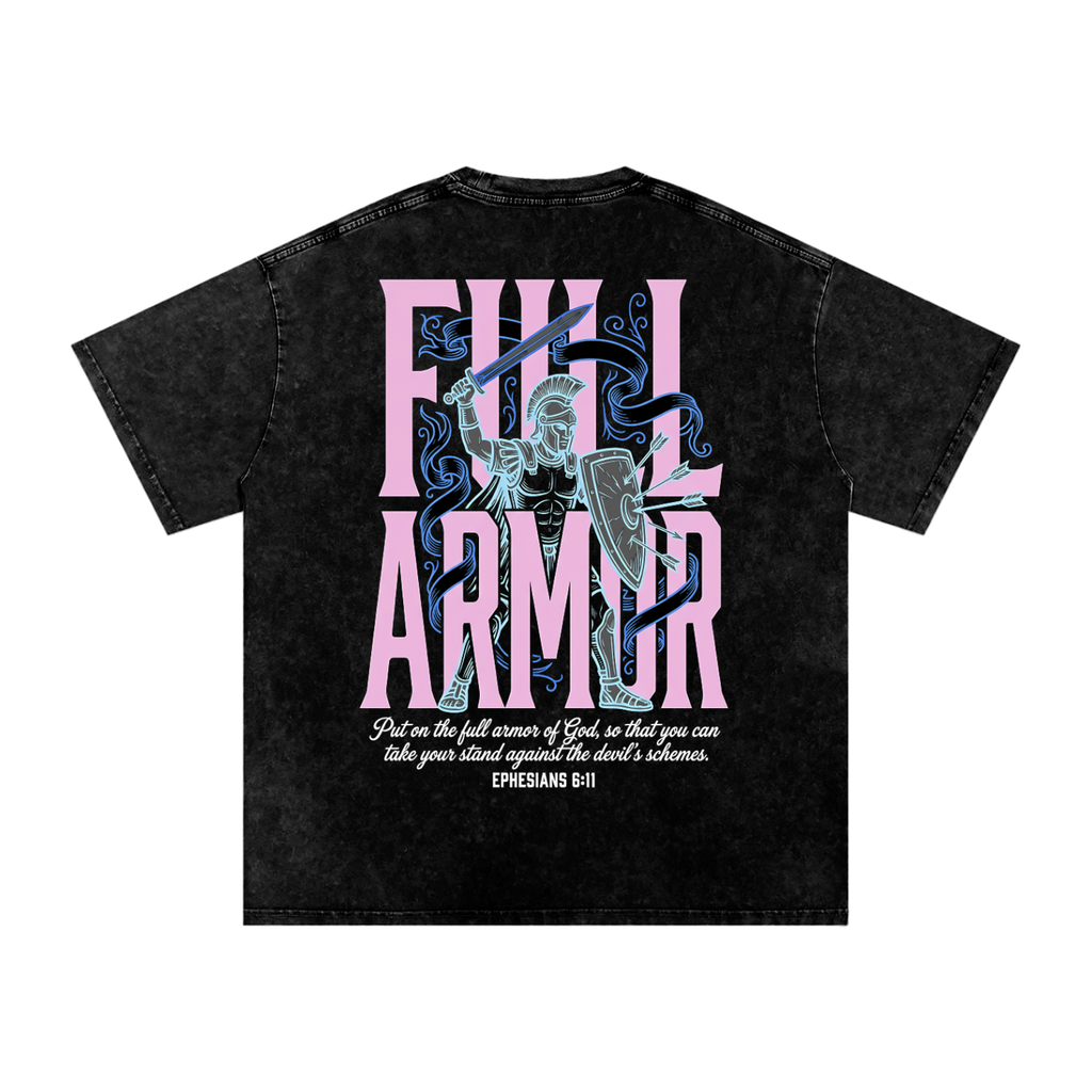 Full Armor Snow Washed Oversized Cotton T-Shirt
