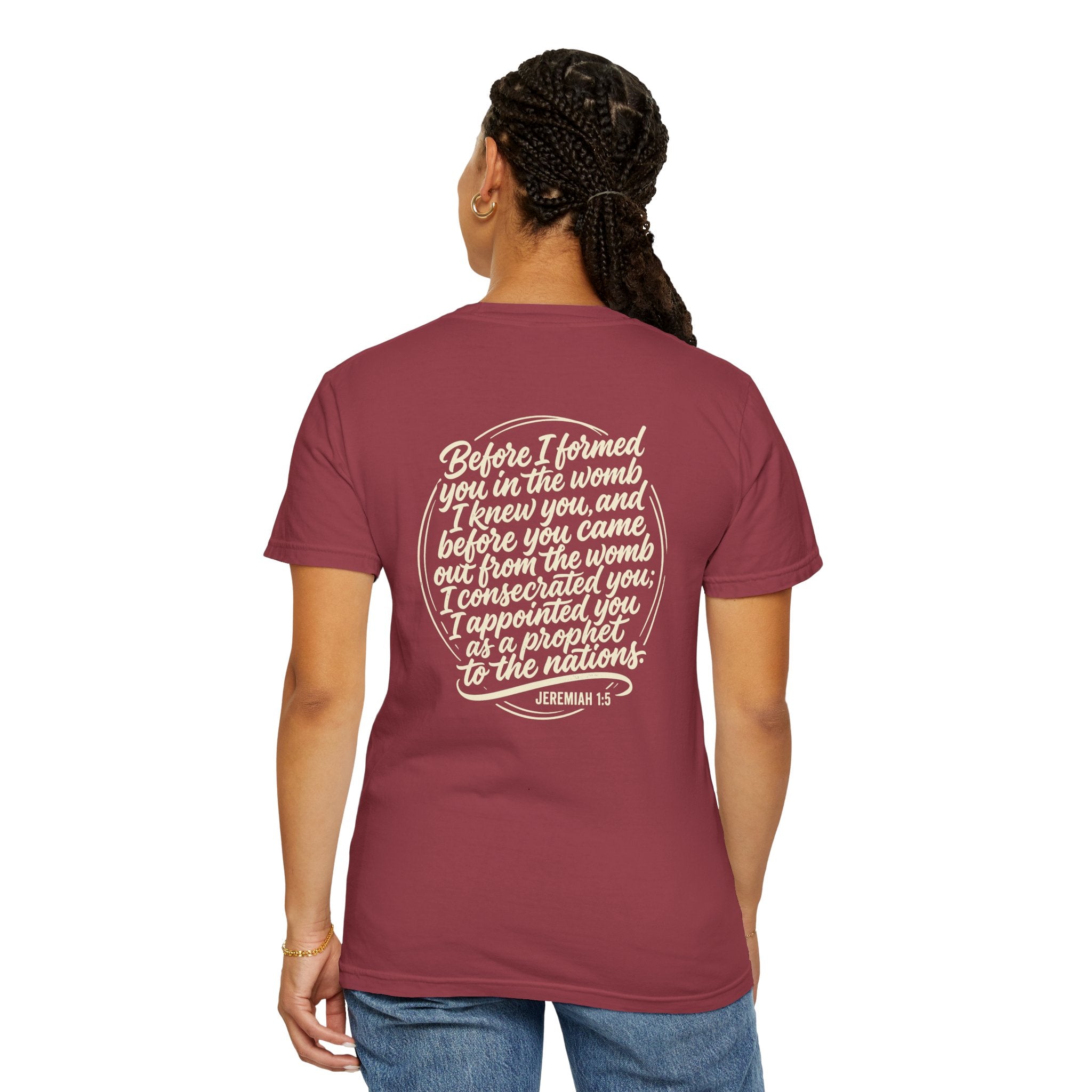 Christian Cross T-Shirt — 'Before I Formed You' Jeremiah 1:5 Scripture Tee