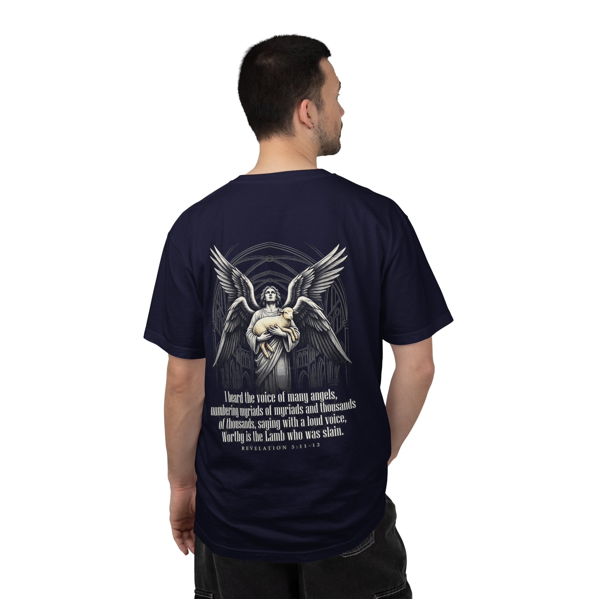Christian Angel Cross T-Shirt — Inspirational Scripture Back Graphic