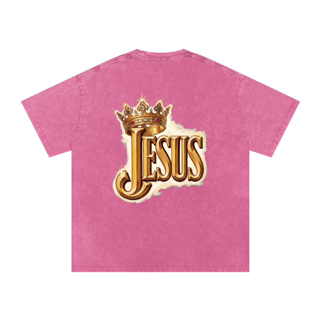 Jesus Snow Washed Oversized Cotton T-Shirt