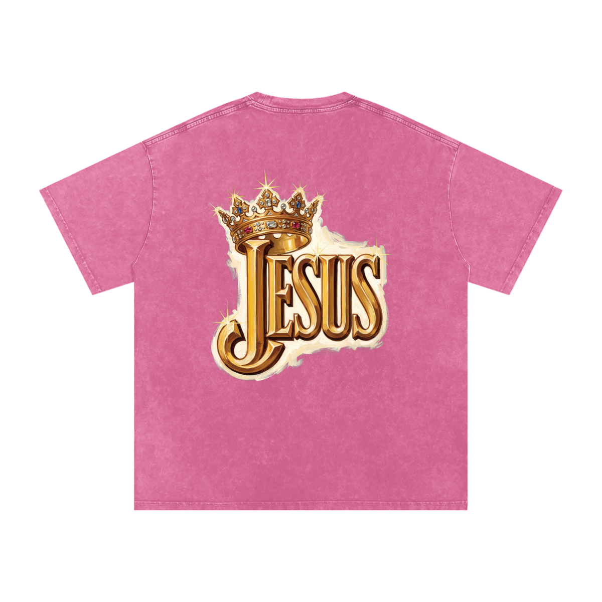 Jesus Snow Washed Oversized Cotton T-Shirt