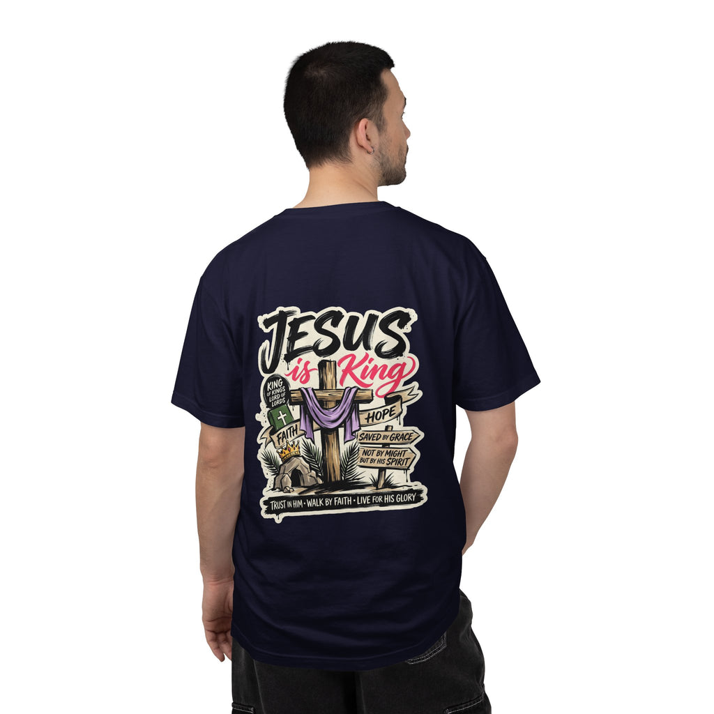 Christian T-Shirt — "Jesus Is King" Cross Graphic Tee