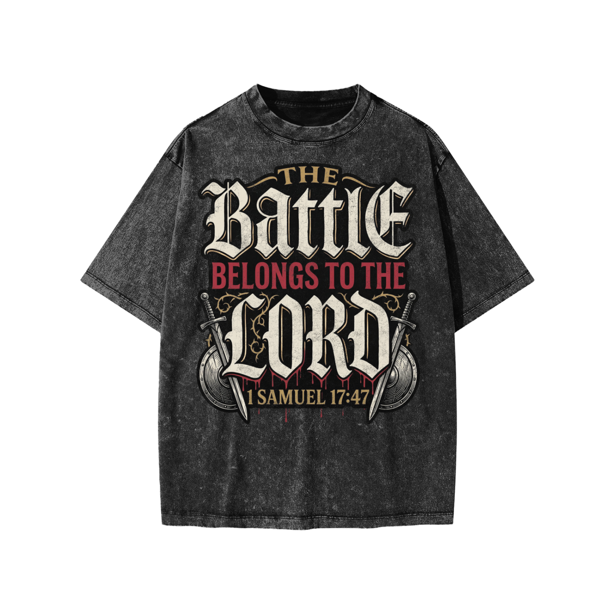 Battle belongs to the Lord Snow Washed Kids' T-Shirt