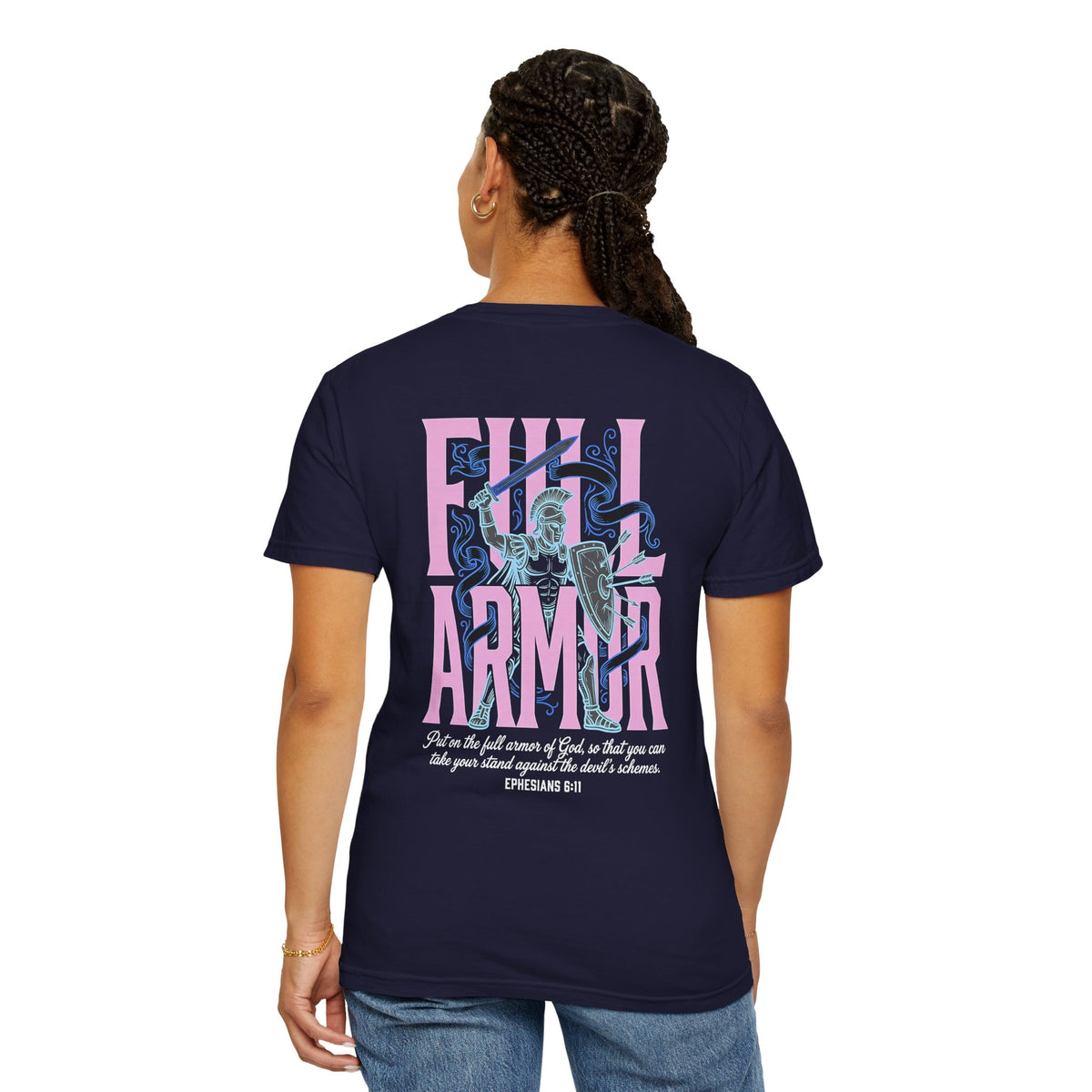 Full Armor T-Shirt — Christian Cross Graphic Tee (Ephesians 6:11)