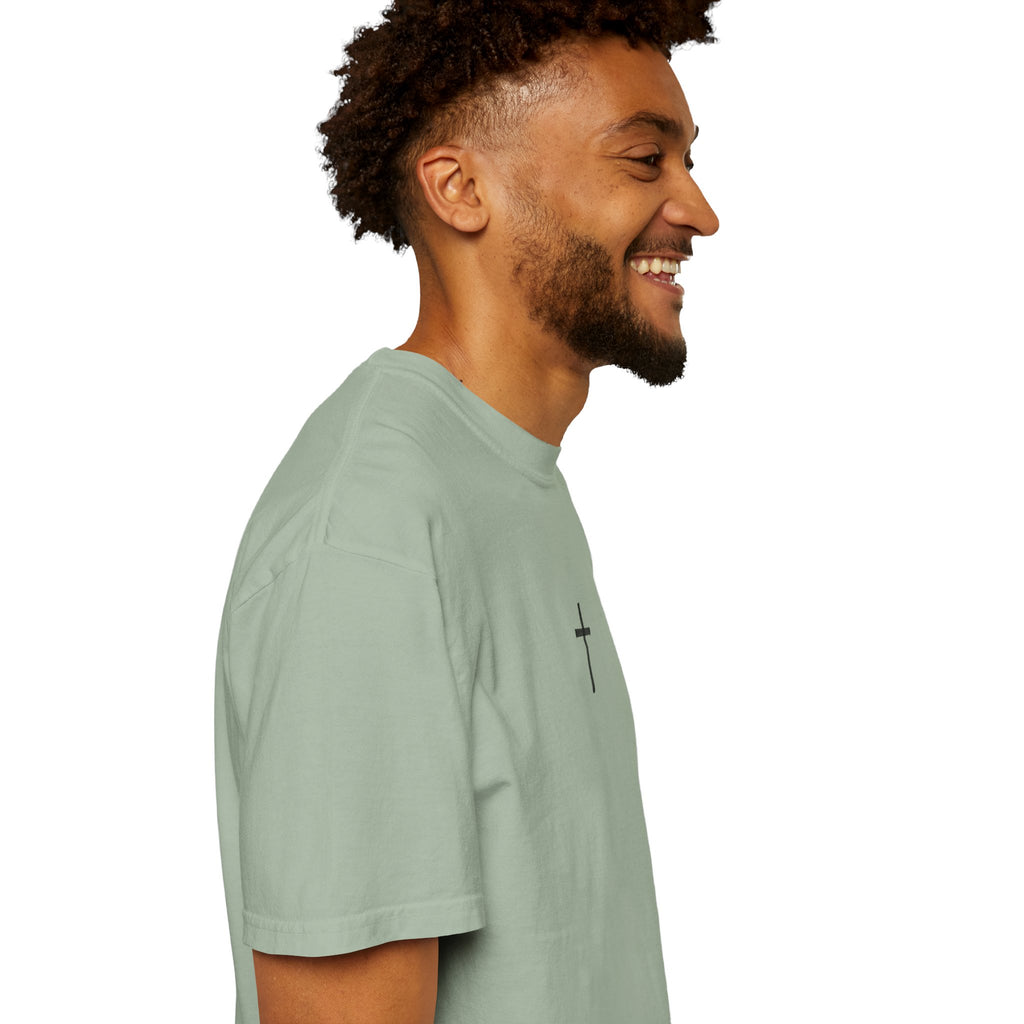 Christian Cross T-Shirt — Eagle Back Print with Psalm 107:1