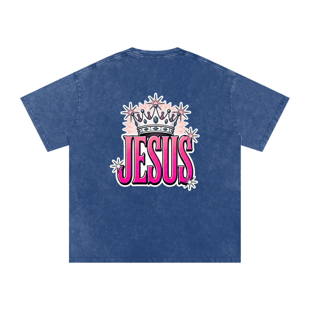 Jesus Snow Washed Oversized Cotton T-Shirt