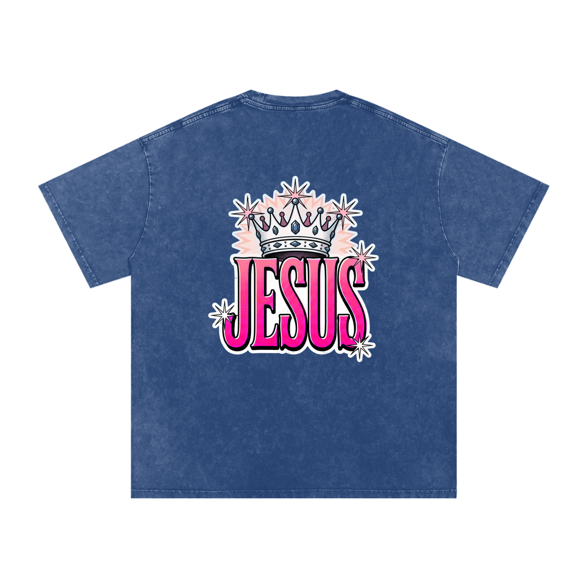 Jesus Snow Washed Oversized Cotton T-Shirt
