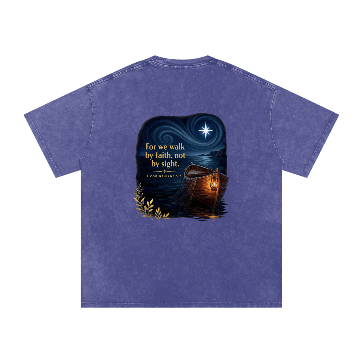 Walk by Faith Snow Washed Oversized Cotton T-Shirt