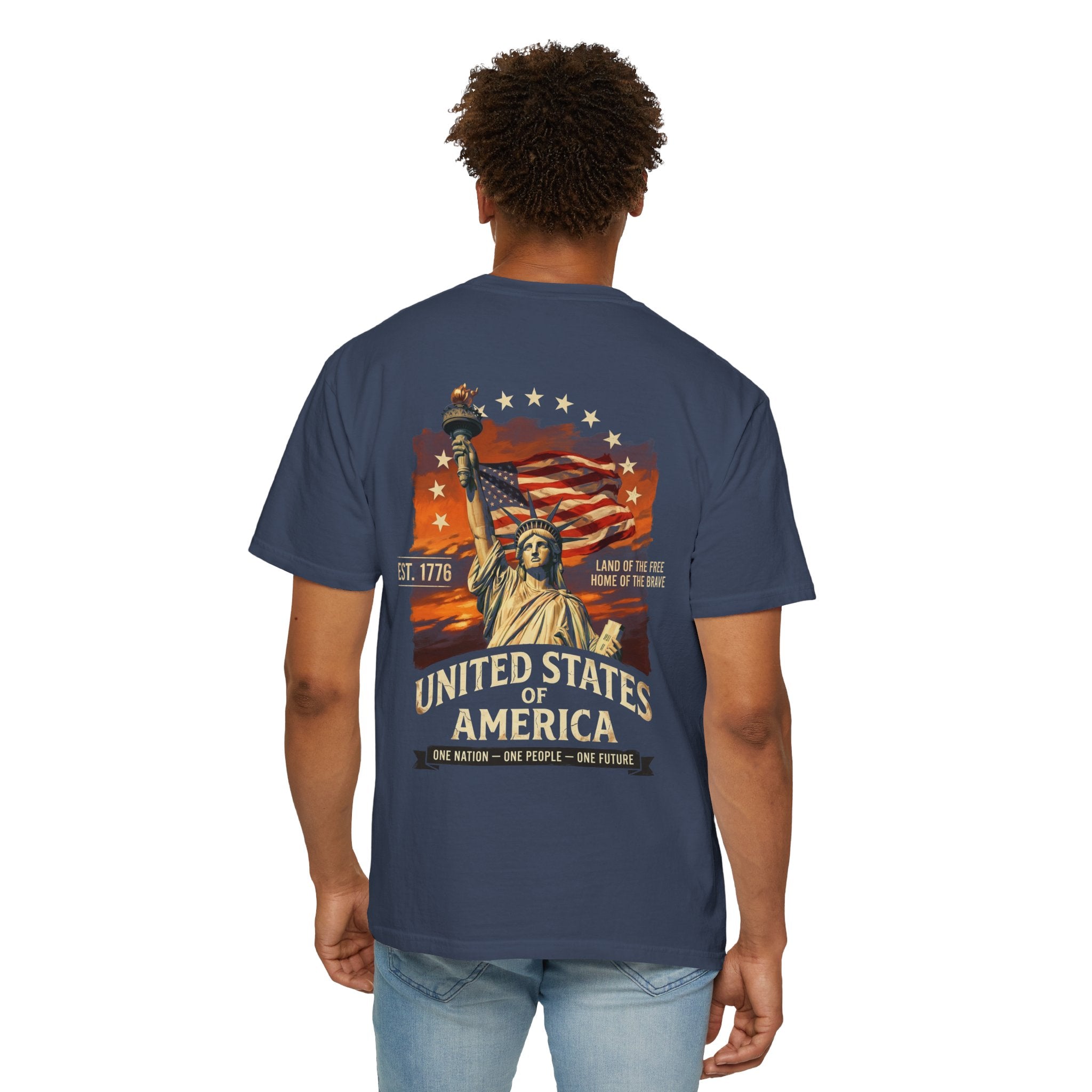 America Graphic T-Shirt — United States Statue of Liberty Patriotic Tee