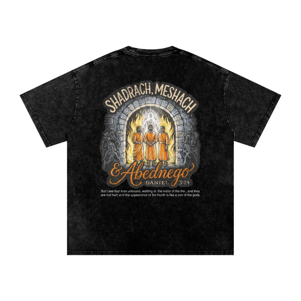 Shadrach Meshach and Abednego Snow Washed Oversized Cotton T-Shirt