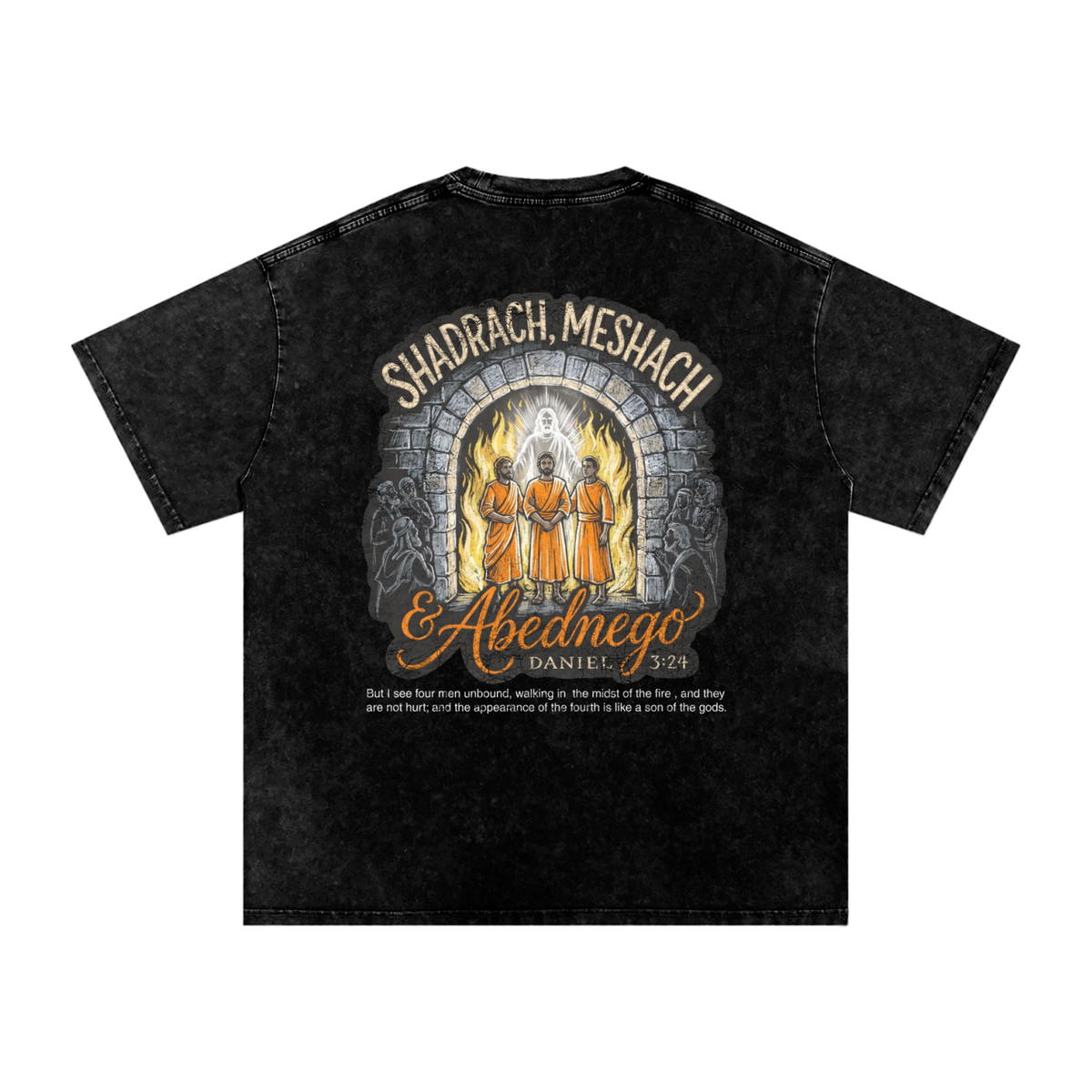 Shadrach Meshach and Abednego Snow Washed Oversized Cotton T-Shirt